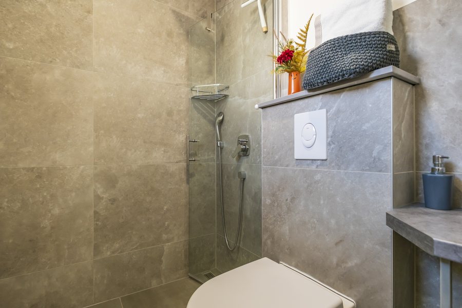 The shower in the same bathroom