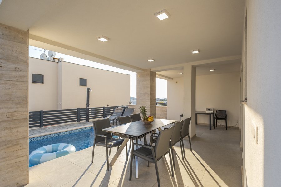Another view of the covered dining area